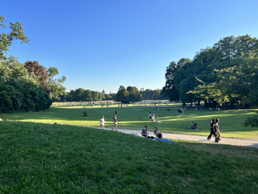 Munich English Garden Park in Weekend