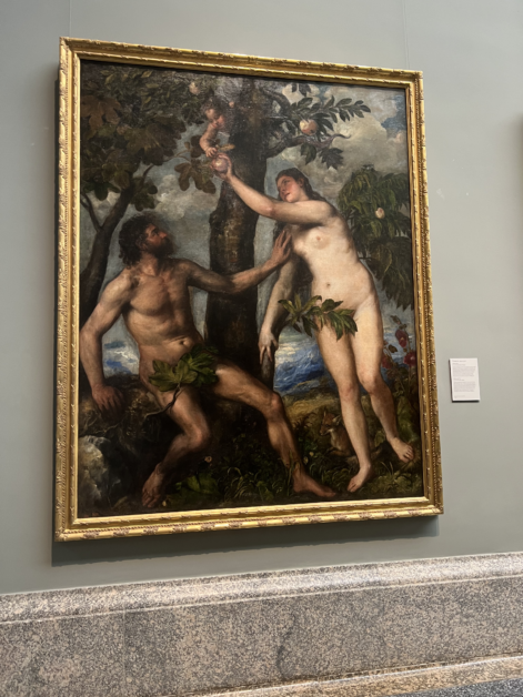 The Fall of Man, Adam and Eve painting by Rubens from Prado Museum