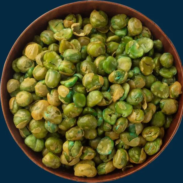 Roasted peas in a bowl