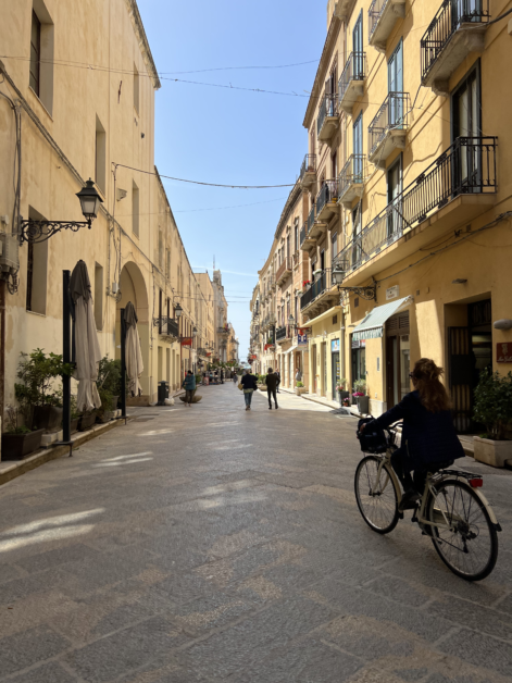 street view in Palermo with a bicycle