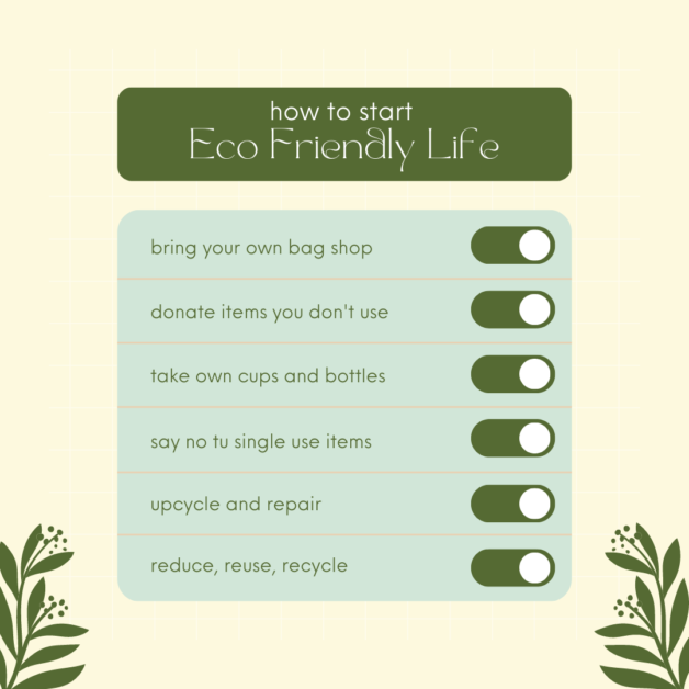Eco friendly sustainable lifestyle checklist